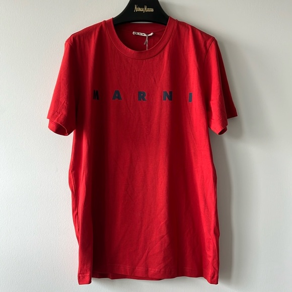 Marni Men’s T Shirt, Red/Navy - Picture 1 of 7